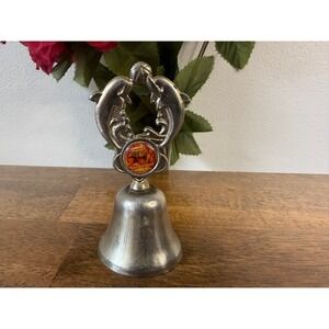 Vintage Marineland Canada Niagara Falls Dolphin Souvenir Bell Silver Tone MCM